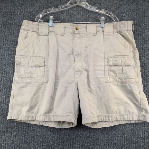 Wrangler Timber Creek Mens Cargo Shorts Tan Size 44 Pockets Cotton - Picture 2 of 14